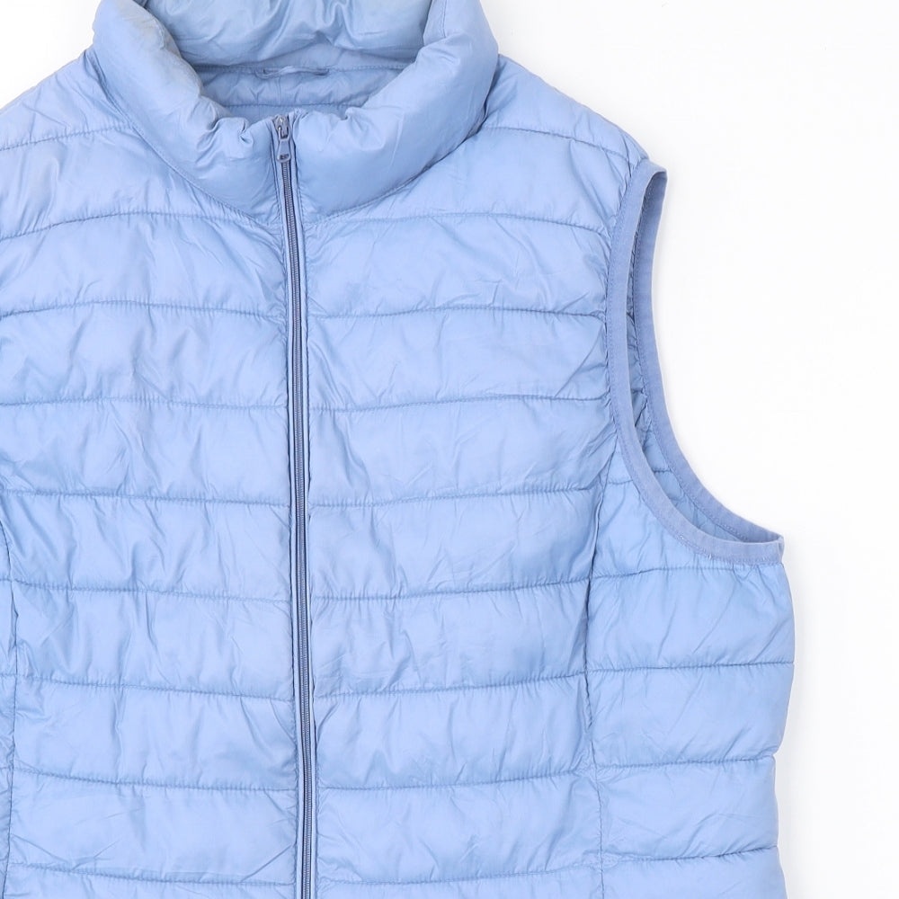 Dunnes Stores Womens Blue   Gilet Jacket Size L  Zip - Puffer gilet