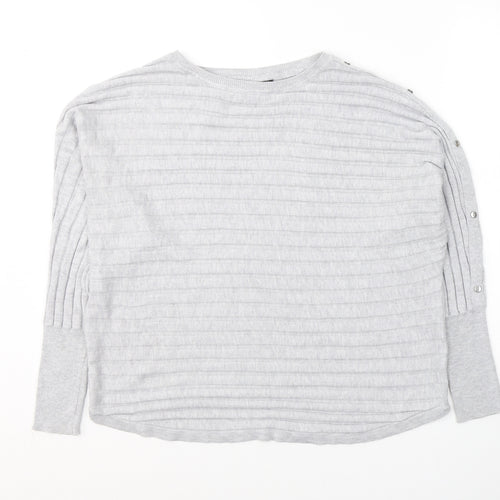 Dunnes Stores Womens Grey Round Neck  Polyester Pullover Jumper Size L