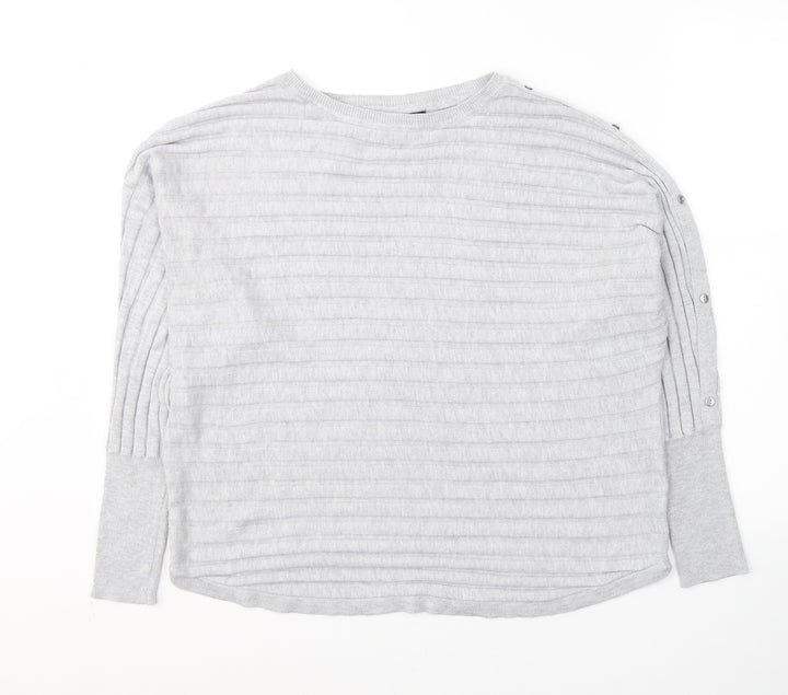 Dunnes Stores Womens Grey Round Neck Polyester Pullover Jumper Size L