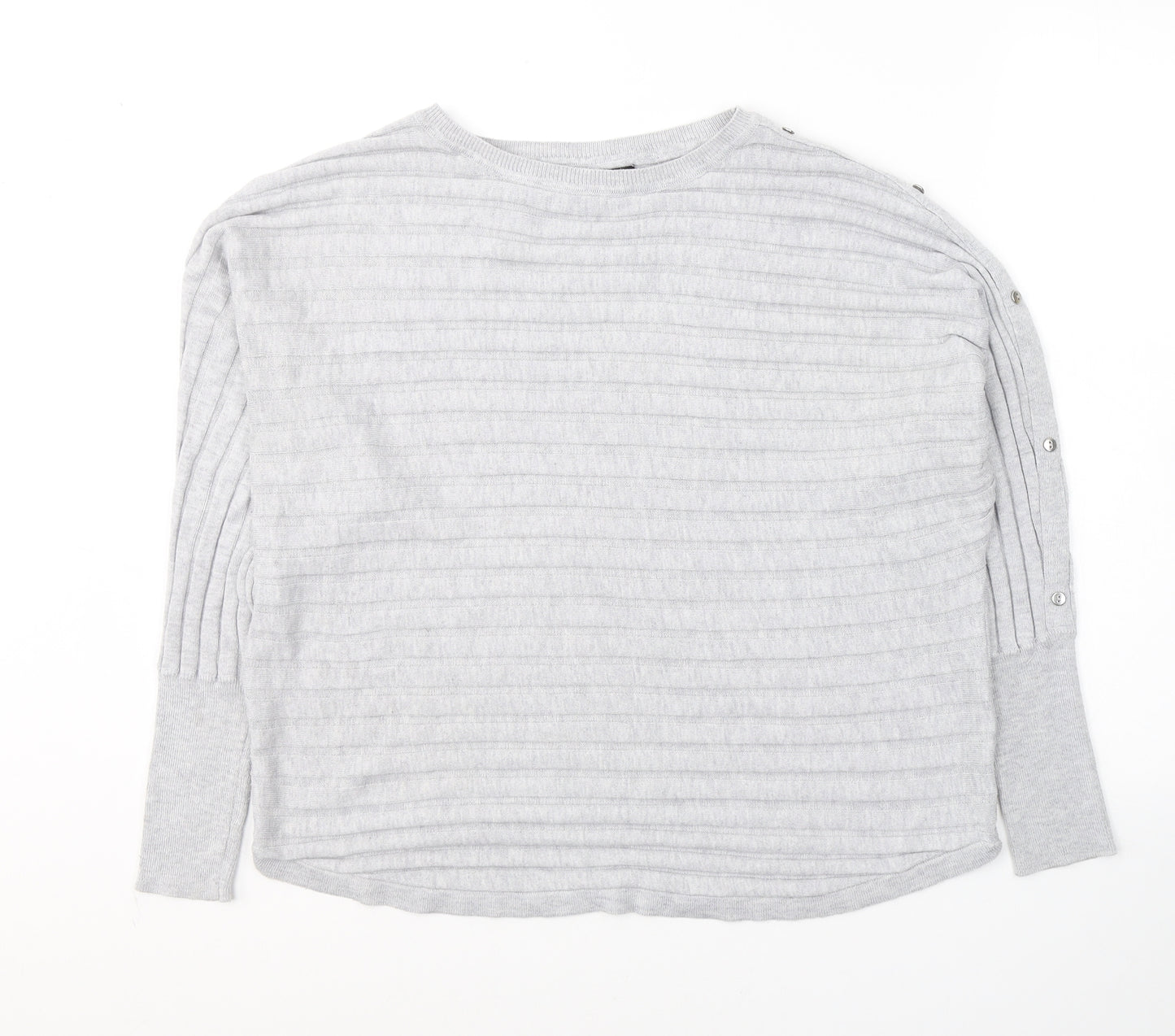 Dunnes Stores Womens Grey Round Neck  Polyester Pullover Jumper Size L