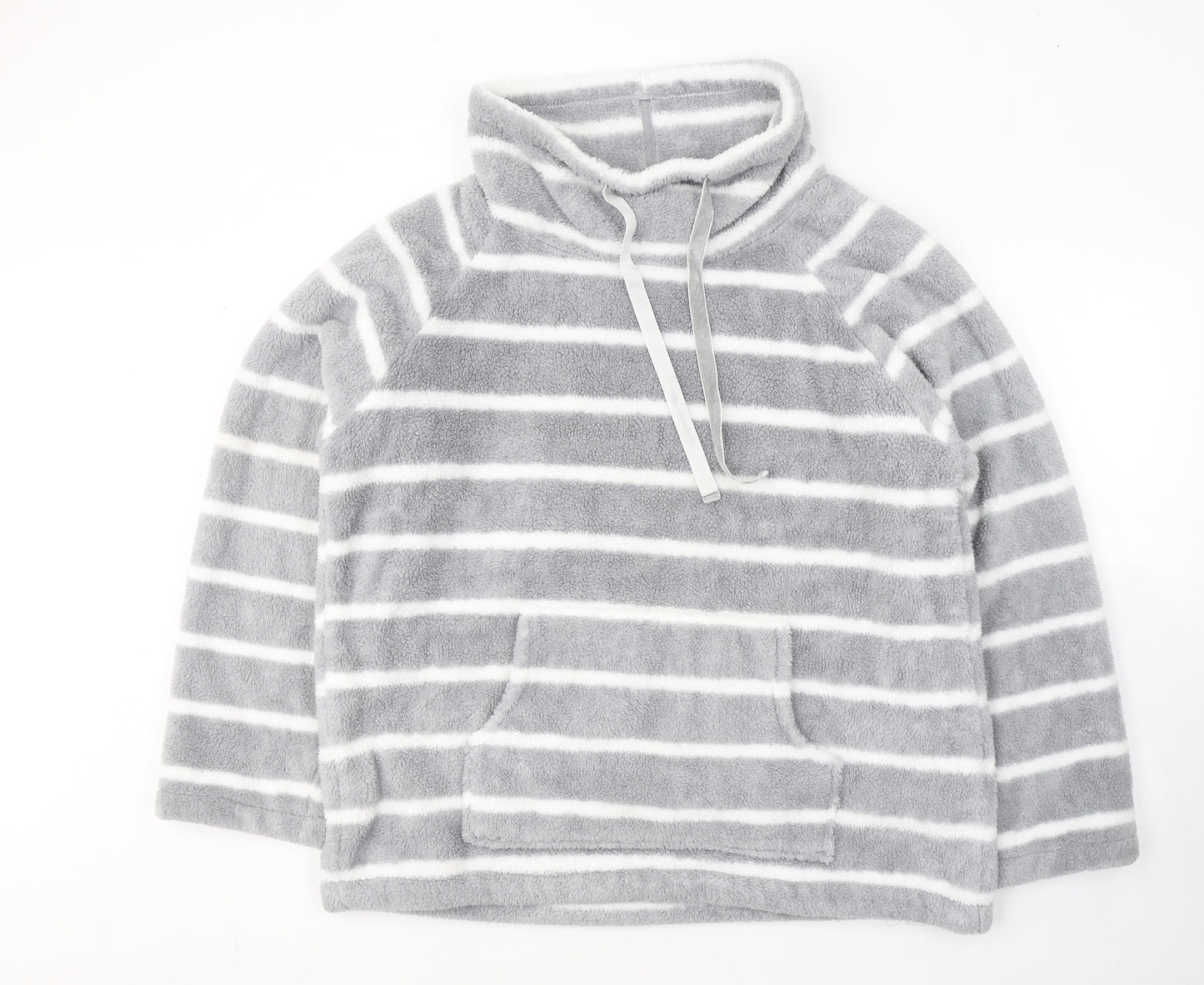 Marks and Spencer Womens Grey Striped Polyester Pullover Sweatshirt Size 20  Pullover