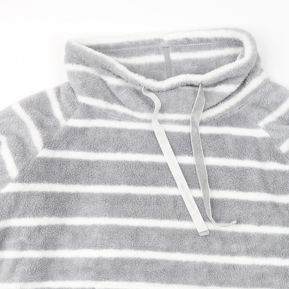 Marks and Spencer Womens Grey Striped Polyester Pullover Sweatshirt Size 20  Pullover