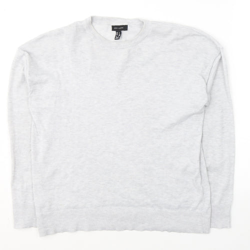New Look Mens Grey Round Neck  Polyester Pullover Jumper Size S