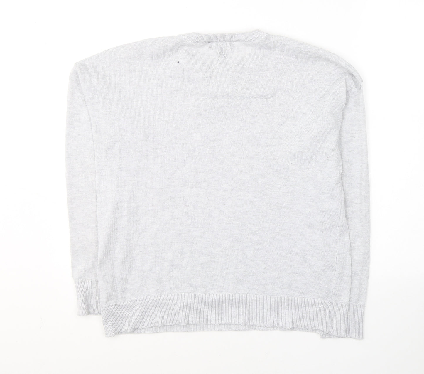 New Look Mens Grey Round Neck  Polyester Pullover Jumper Size S