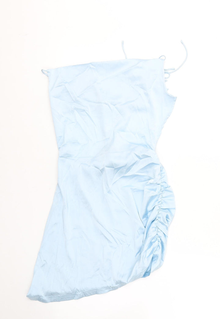 Cider Womens Blue  Polyester Shift  Size XS  Square Neck Zip