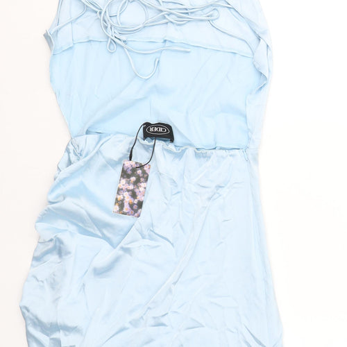 Cider Womens Blue  Polyester Shift  Size XS  Square Neck Zip