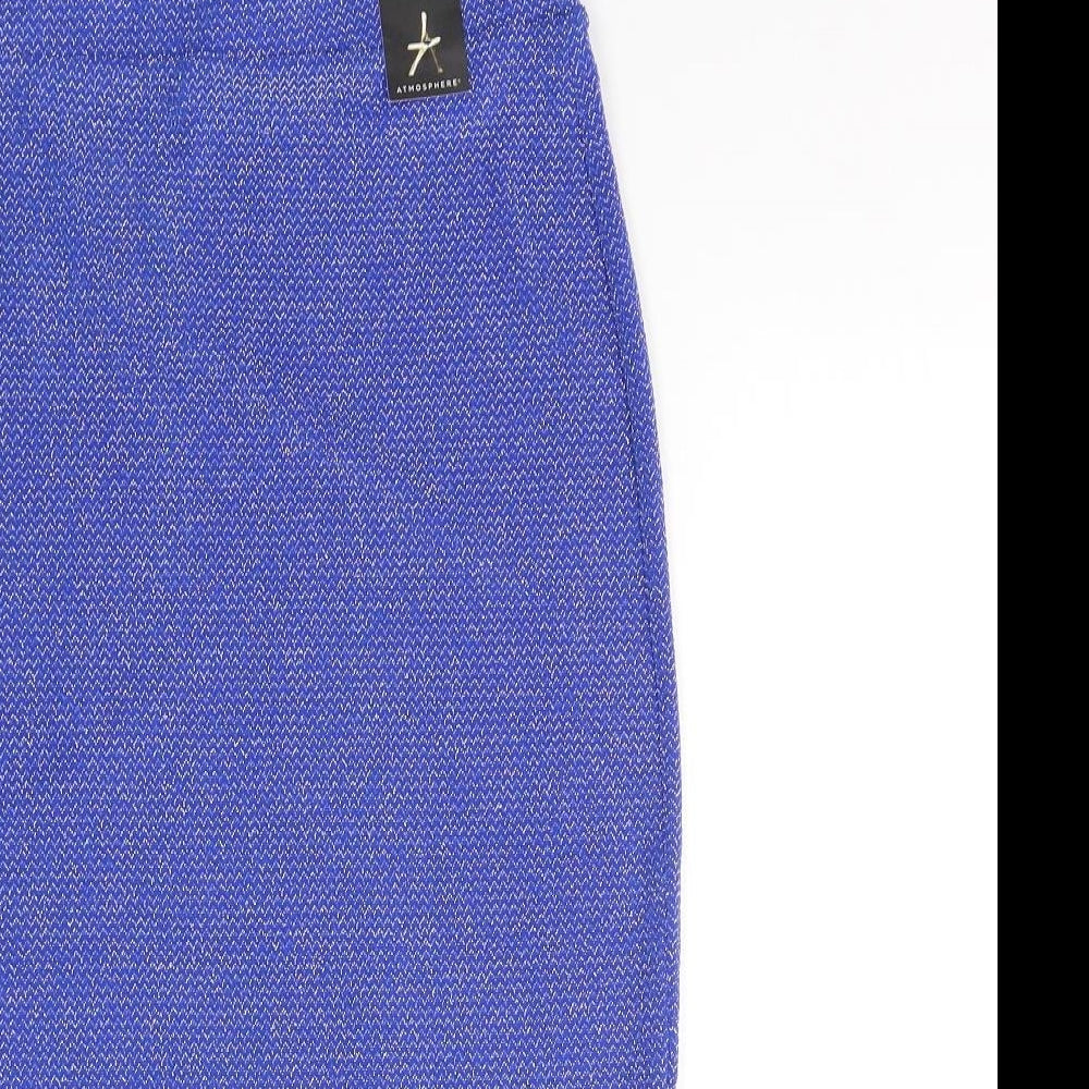 Atmosphere Womens Blue  Nylon Straight & Pencil Skirt Size 10