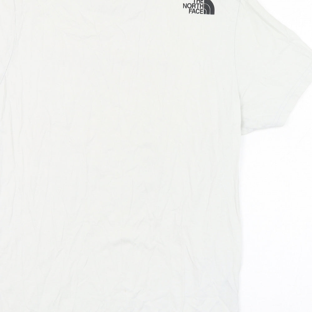 The North Face Mens White  Cotton  T-Shirt Size S Round Neck