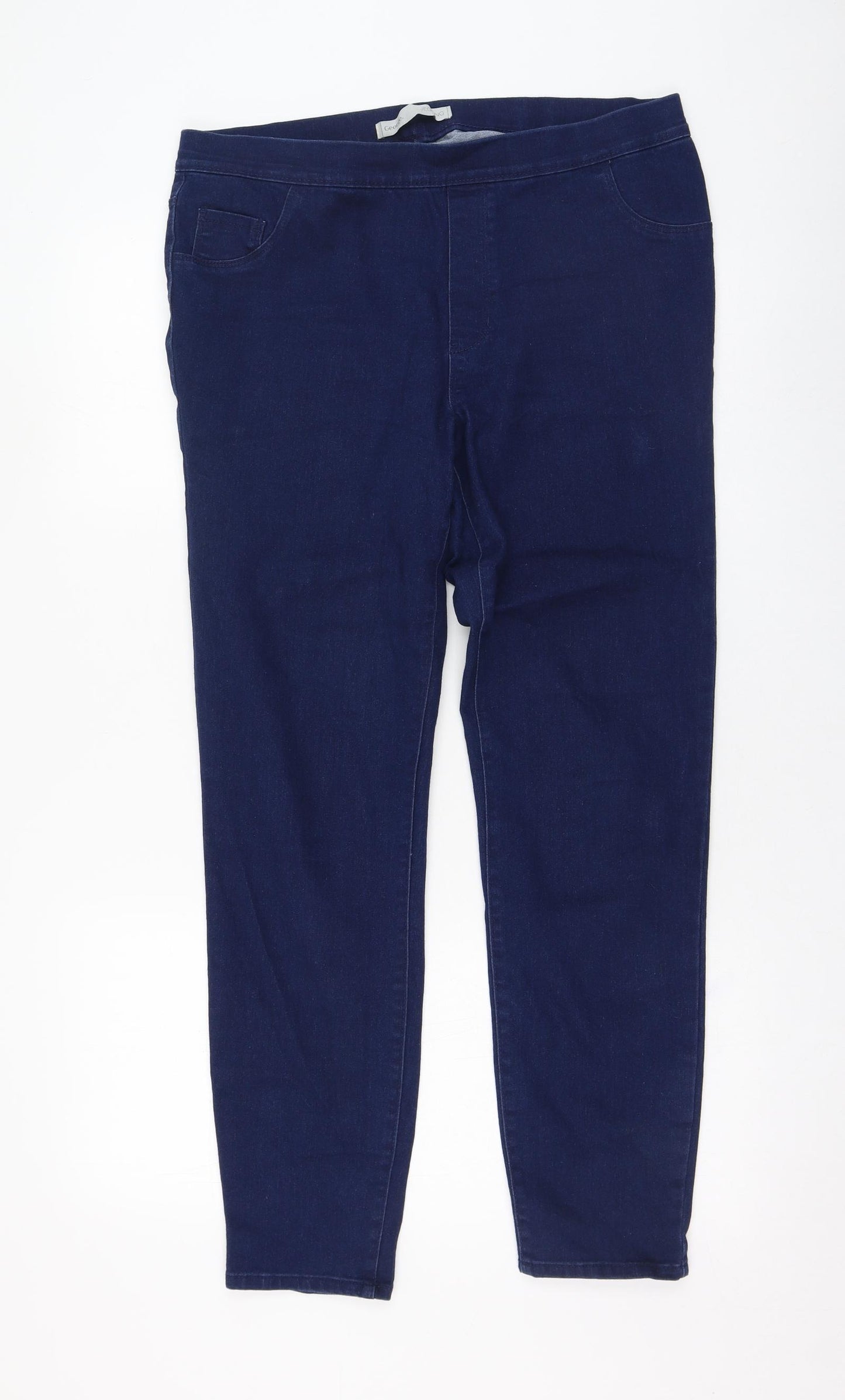 George Womens Blue  Cotton Jegging Leggings Size 14 L28 in