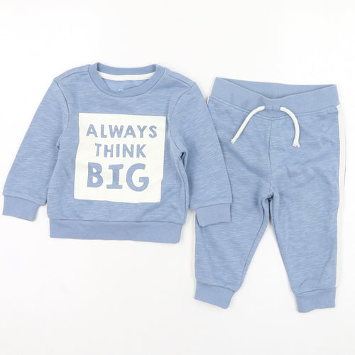 Primark Boys Blue  Cotton Trousers Set Outfit/Set Size 9-12 Months  Pullover - Always Think Big