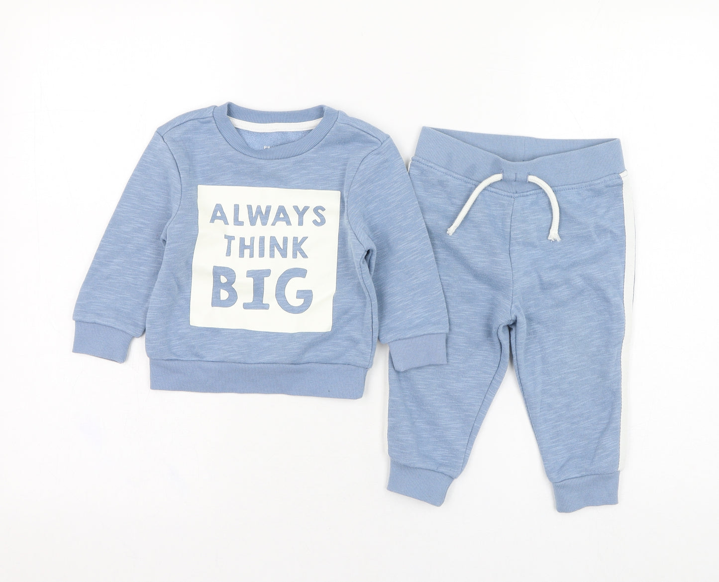 Primark Boys Blue  Cotton Trousers Set Outfit/Set Size 9-12 Months  Pullover - Always Think Big