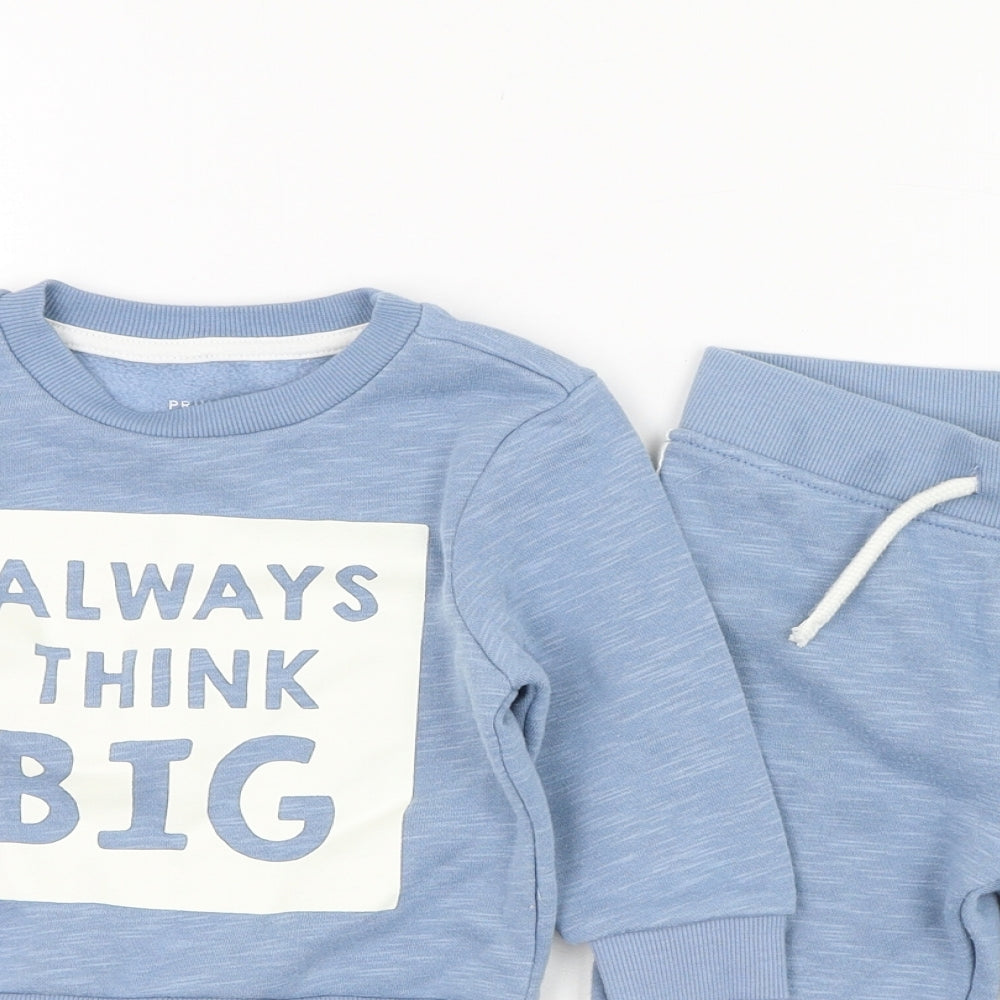 Primark Boys Blue  Cotton Trousers Set Outfit/Set Size 9-12 Months  Pullover - Always Think Big