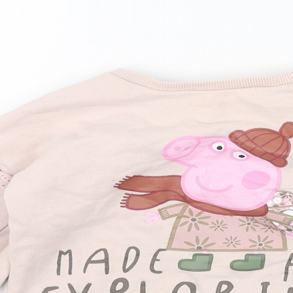 George Girls Pink  Cotton Pullover Jumper Size 18-24 Months  Pullover - Peppa Pig