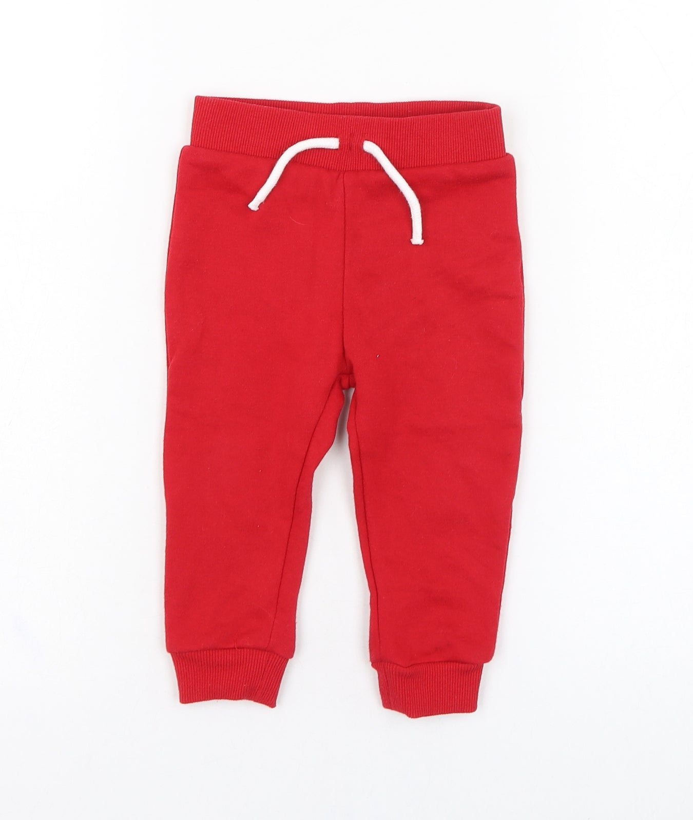 Primark Boys Red  Cotton Jogger Trousers Size 12-18 Months  Pullover