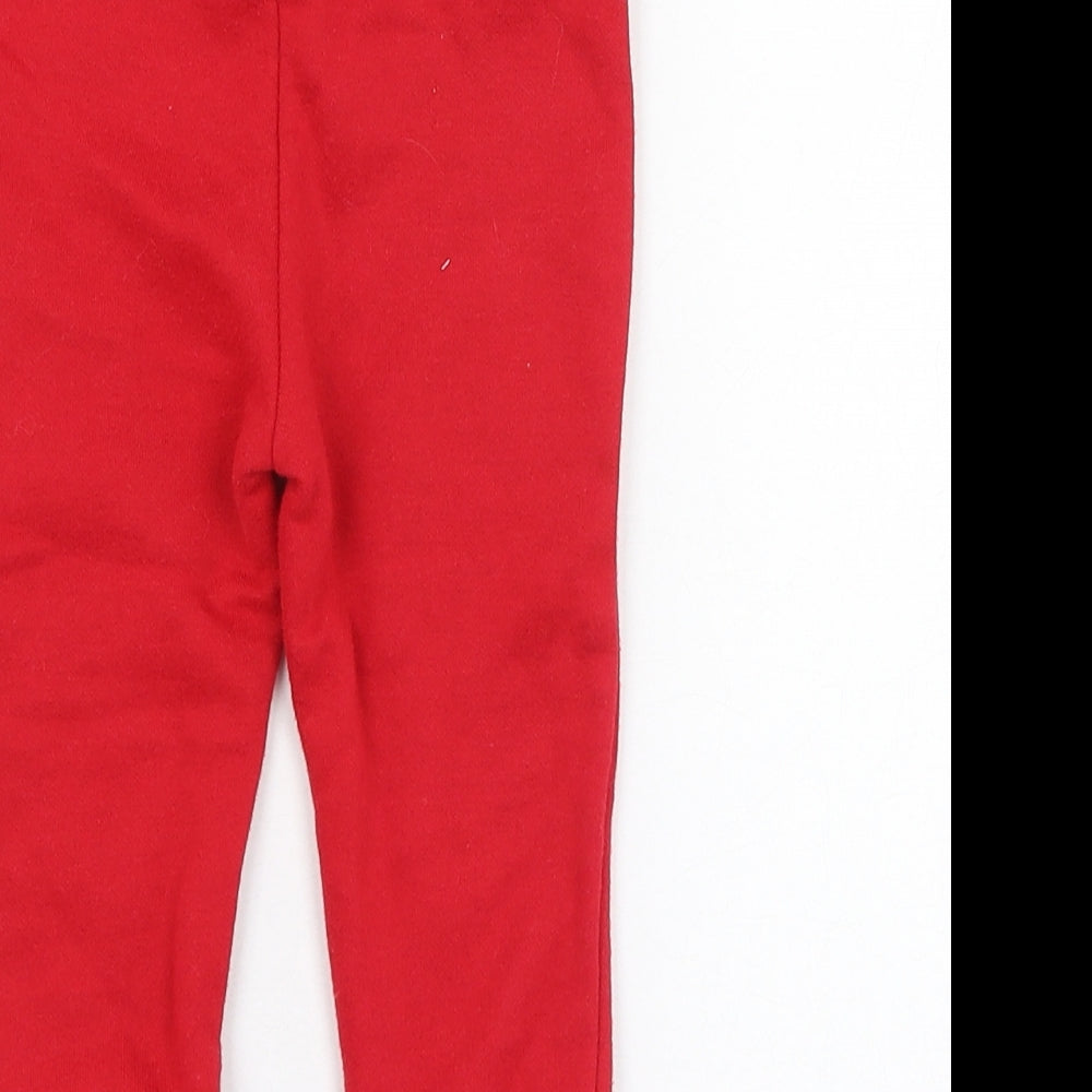 Primark Boys Red  Cotton Jogger Trousers Size 12-18 Months  Pullover