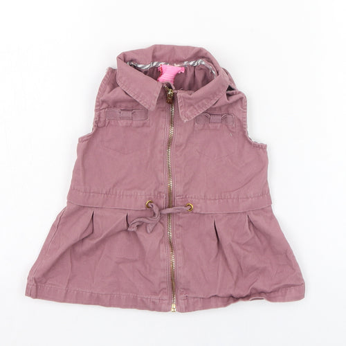 Isaac Mizrahi Girls Purple  Cotton A-Line  Size 12 Months  Collared Zip