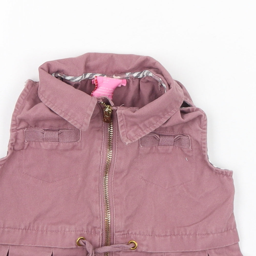 Isaac Mizrahi Girls Purple  Cotton A-Line  Size 12 Months  Collared Zip