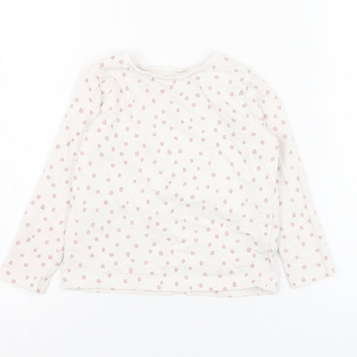 George Girls Ivory Polka Dot Cotton Basic T-Shirt Size 18-24 Months Round Neck Pullover