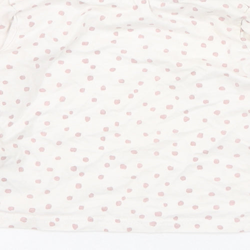 George Girls Ivory Polka Dot Cotton Basic T-Shirt Size 18-24 Months Round Neck Pullover