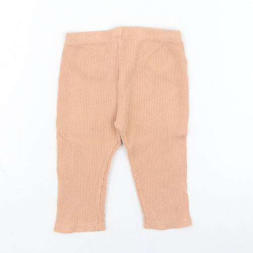 Zara Girls Orange  Cotton Capri Leggings Size 9-12 Months  Pullover