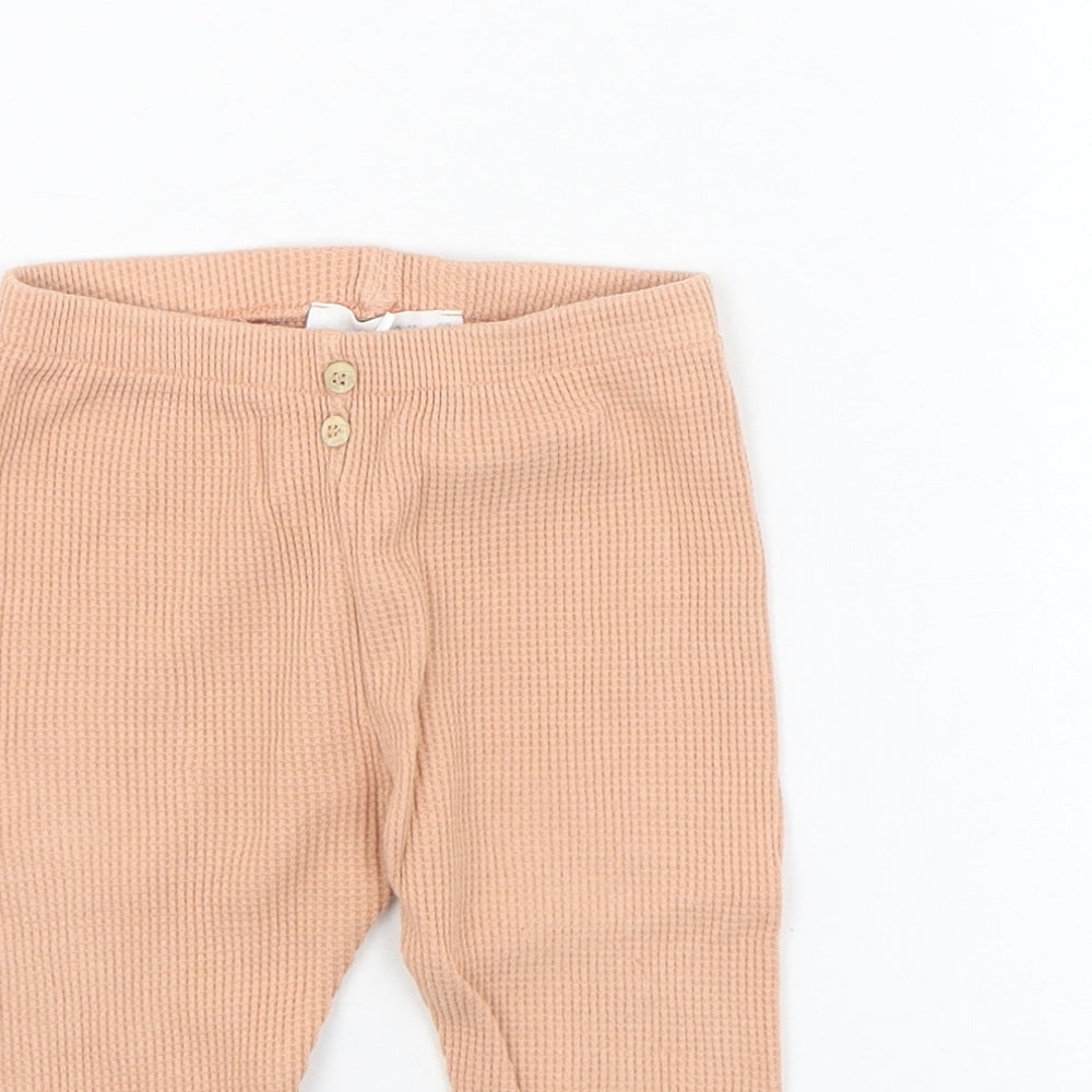 Zara Girls Orange  Cotton Capri Leggings Size 9-12 Months  Pullover