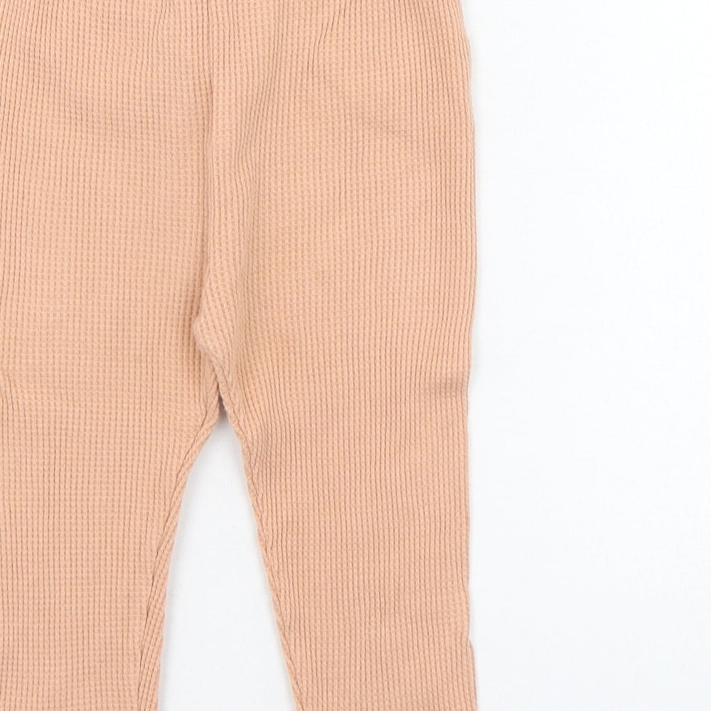Zara Girls Orange  Cotton Capri Leggings Size 9-12 Months  Pullover