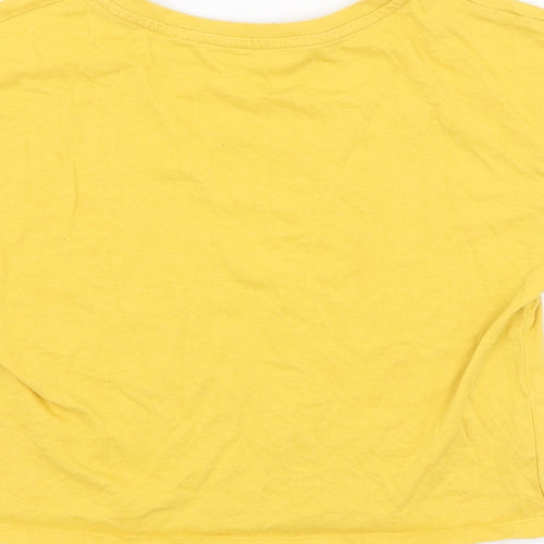 Primark Girls Yellow  Polyester Basic T-Shirt Size 11-12 Years Round Neck Pullover - You've got this