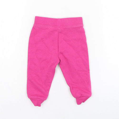 Dunnes Stores Girls Pink  Cotton Jogger Trousers Size 6-9 Months  Pullover
