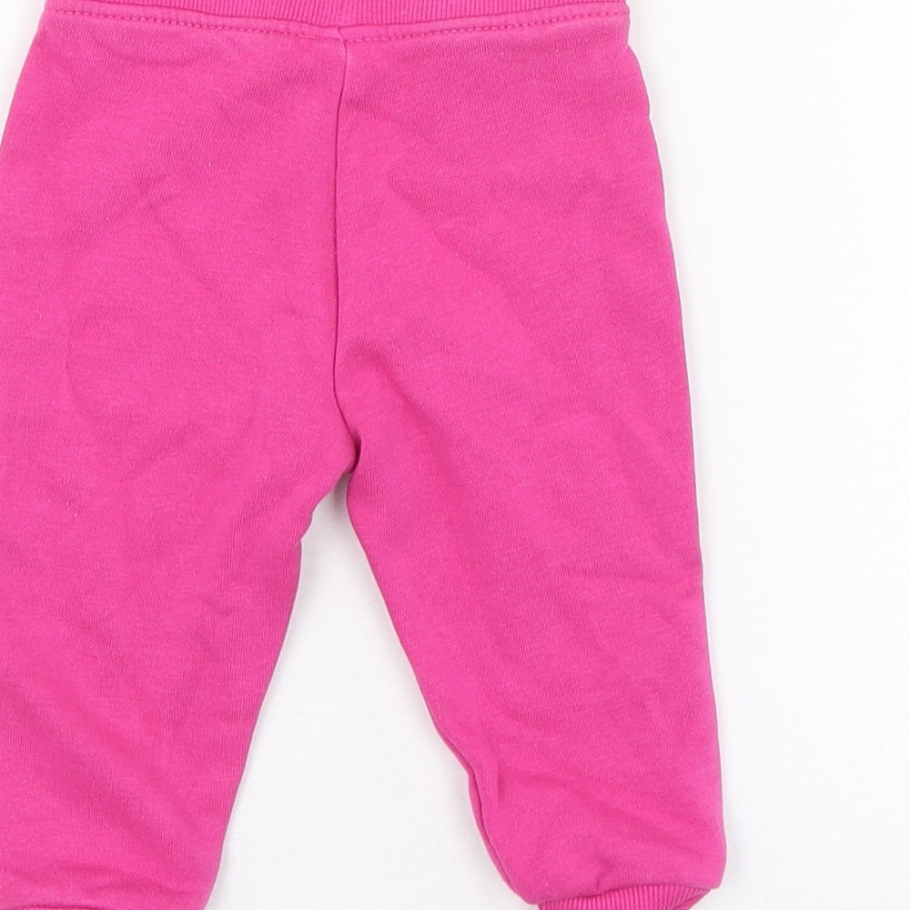 Dunnes Stores Girls Pink  Cotton Jogger Trousers Size 6-9 Months  Pullover