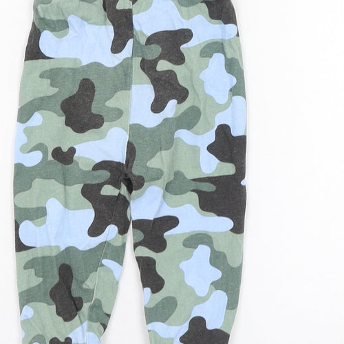Peacocks Boys Green Camouflage Cotton Jogger Trousers Size 9-12 Months  Pullover