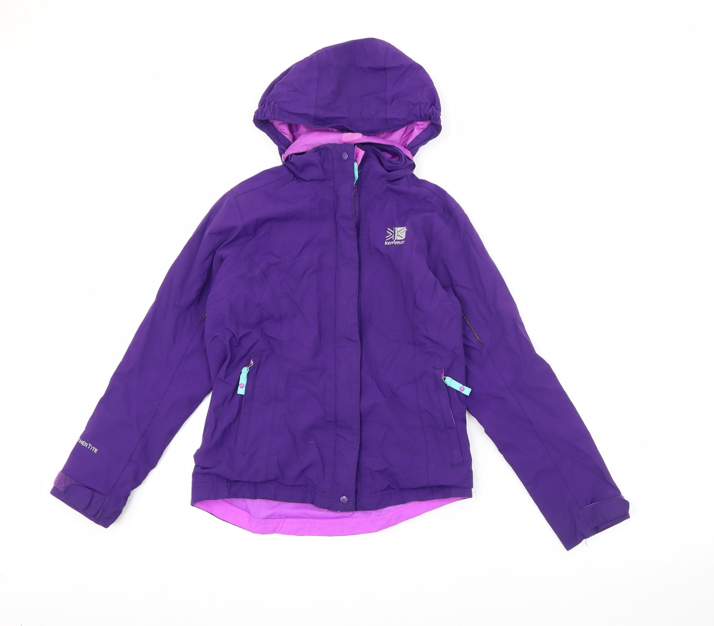 Karrimor Girls Purple   Rain Coat Coat Size 9-10 Years  Zip