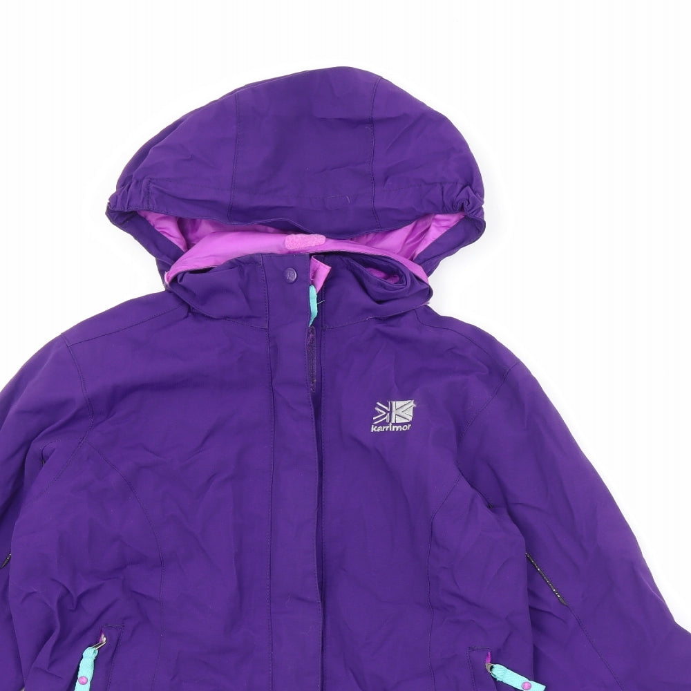 Karrimor Girls Purple   Rain Coat Coat Size 9-10 Years  Zip