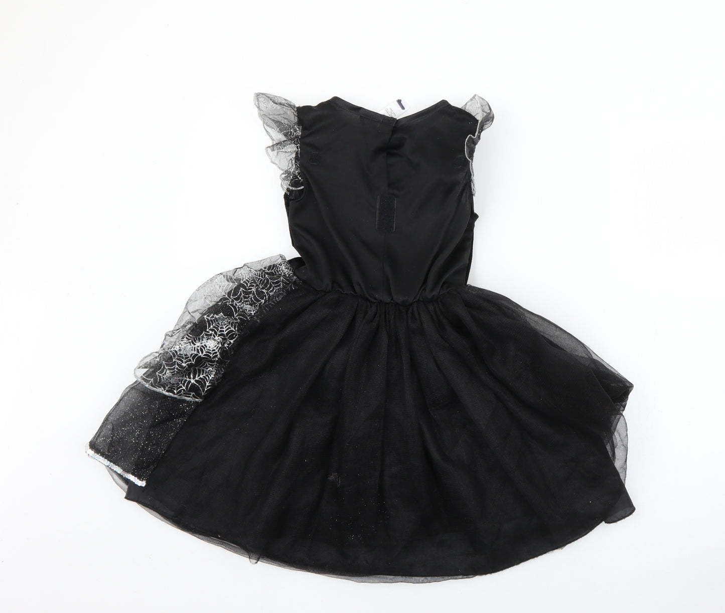 George Girls Black  Polyester Fit & Flare  Size 7-8 Years  Round Neck  - Spider Halloween Fancy Dress