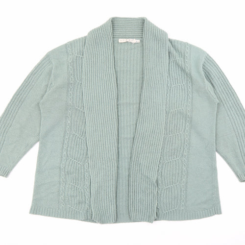 Viz a Viz Womens Green V-Neck  Acrylic Cardigan Jumper Size M