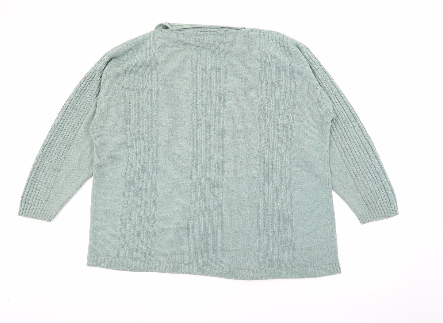 Viz a Viz Womens Green V-Neck  Acrylic Cardigan Jumper Size M