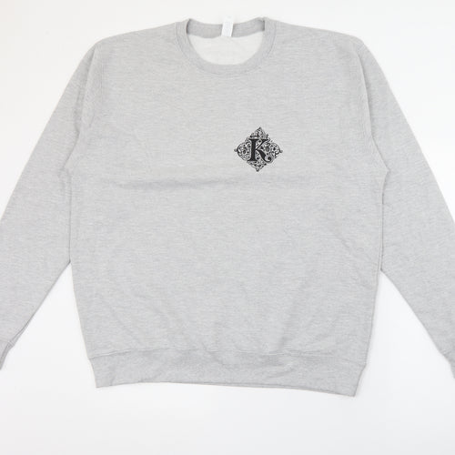 Just Hoods Womens Grey  Cotton Pullover Sweatshirt Size XL