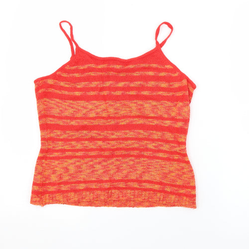 Mixin Womens Red Striped Acrylic Camisole Tank Size M Scoop Neck