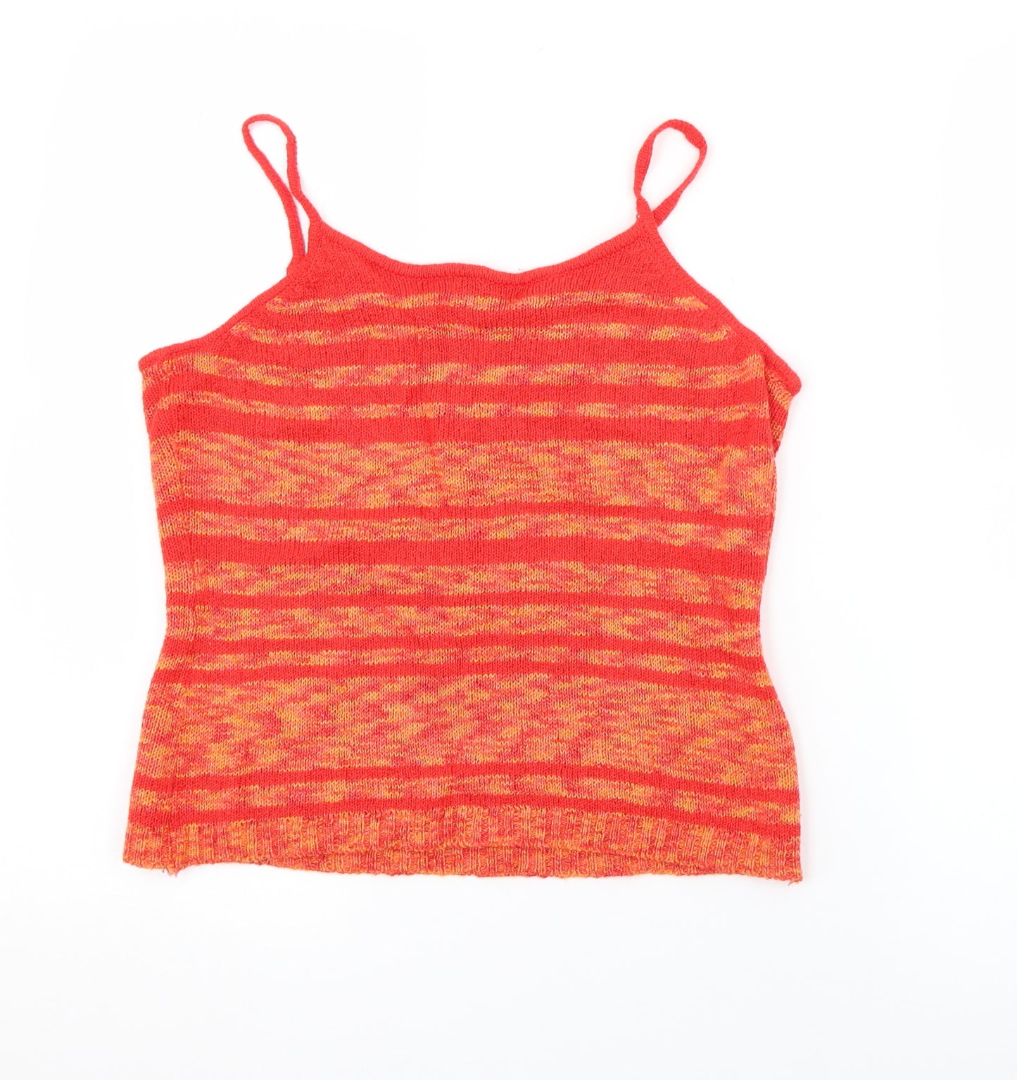 Mixin Womens Red Striped Acrylic Camisole Tank Size M Scoop Neck