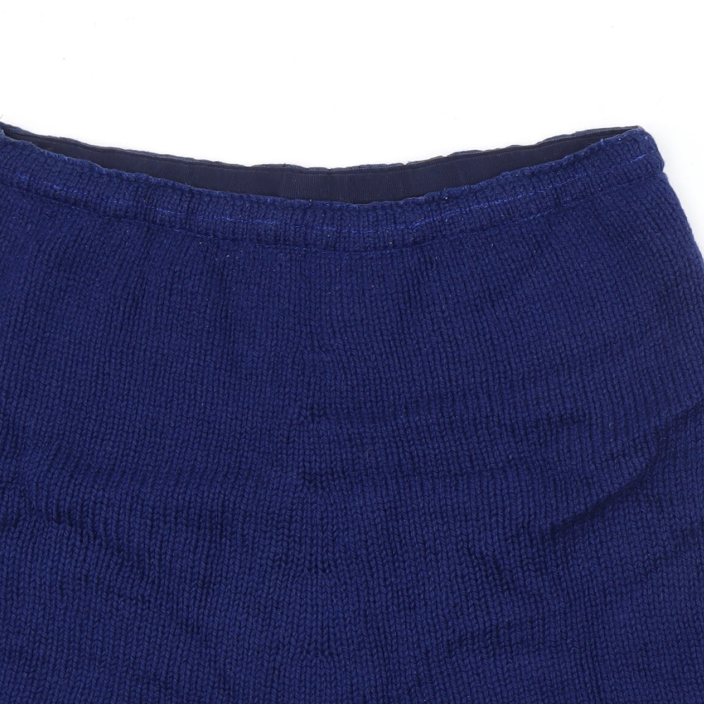 Preworn Womens Blue  Acrylic A-Line Skirt Size 34 in
