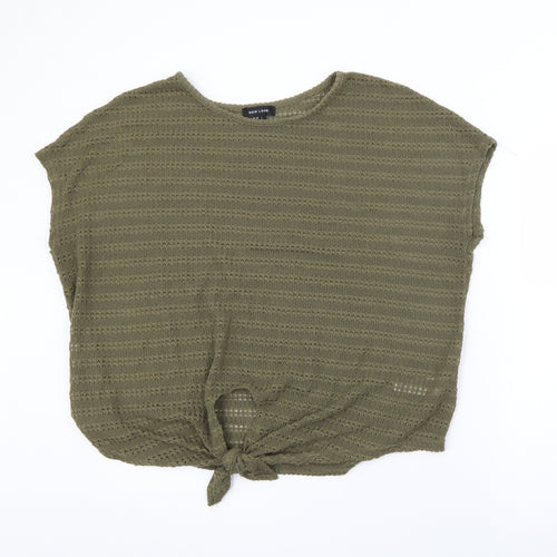 New Look Womens Green Crew Neck  Polyester Pullover Jumper Size L