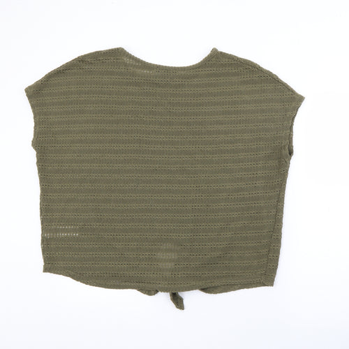 New Look Womens Green Crew Neck  Polyester Pullover Jumper Size L