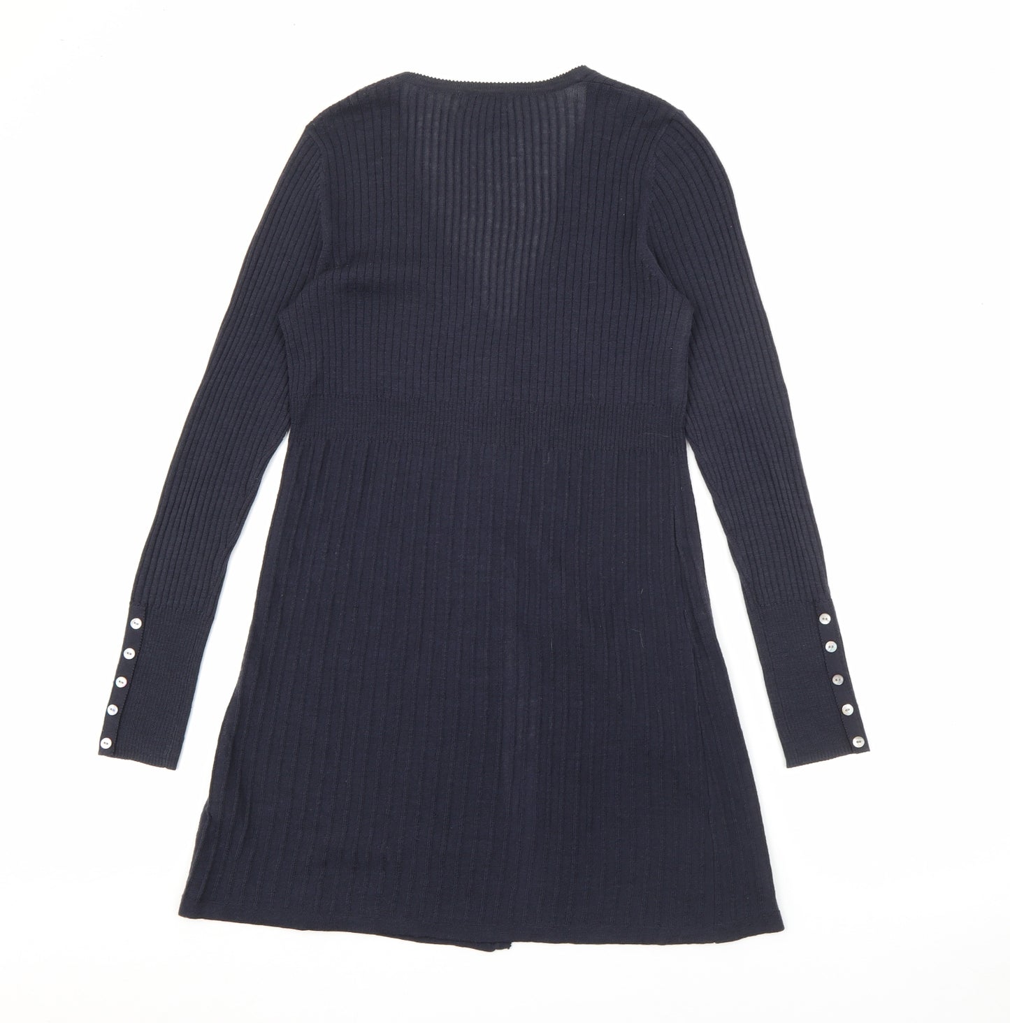 Monsoon Womens Blue V-Neck  Wool Cardigan Jumper Size 10