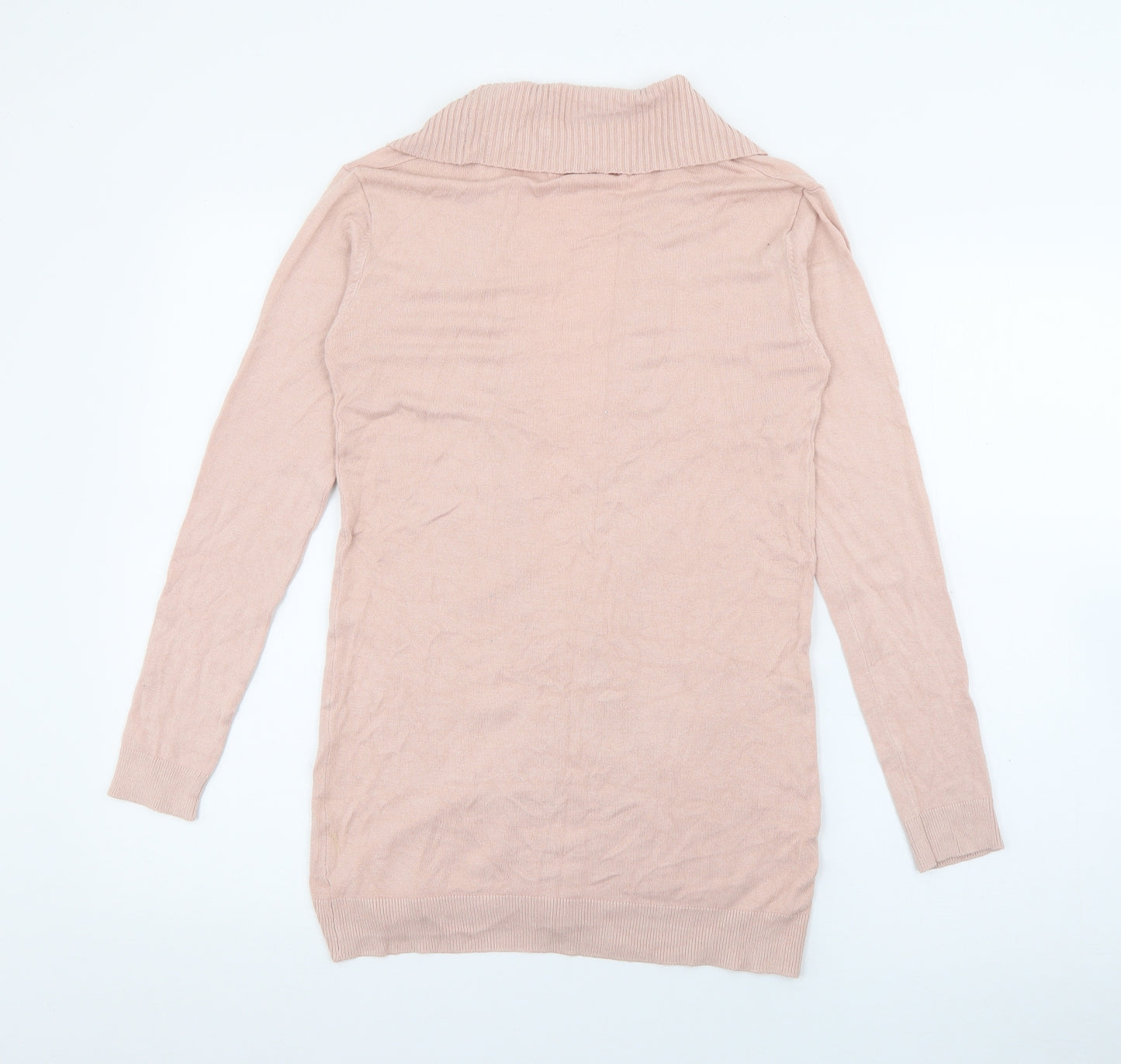 MNG Womens Pink Roll Neck  Polyester Cardigan Jumper Size 8