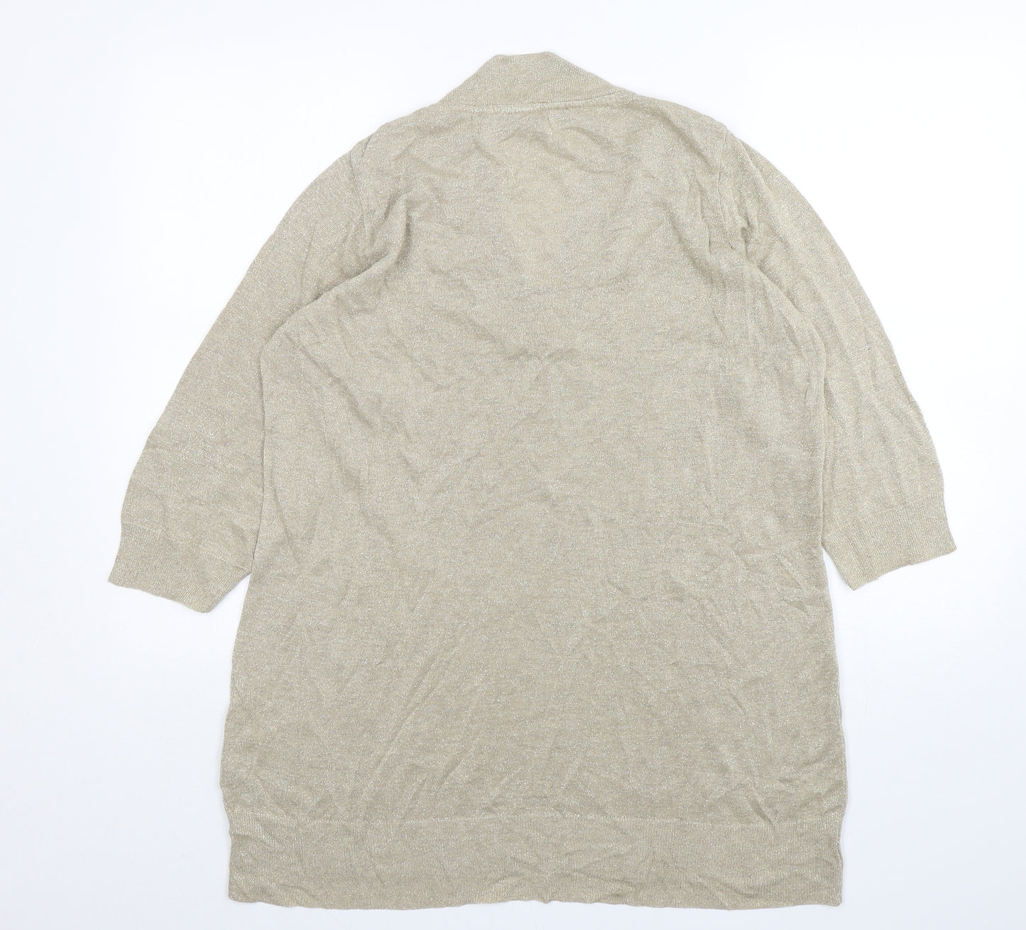 George Womens Gold V-Neck  Viscose Pullover Jumper Size 18