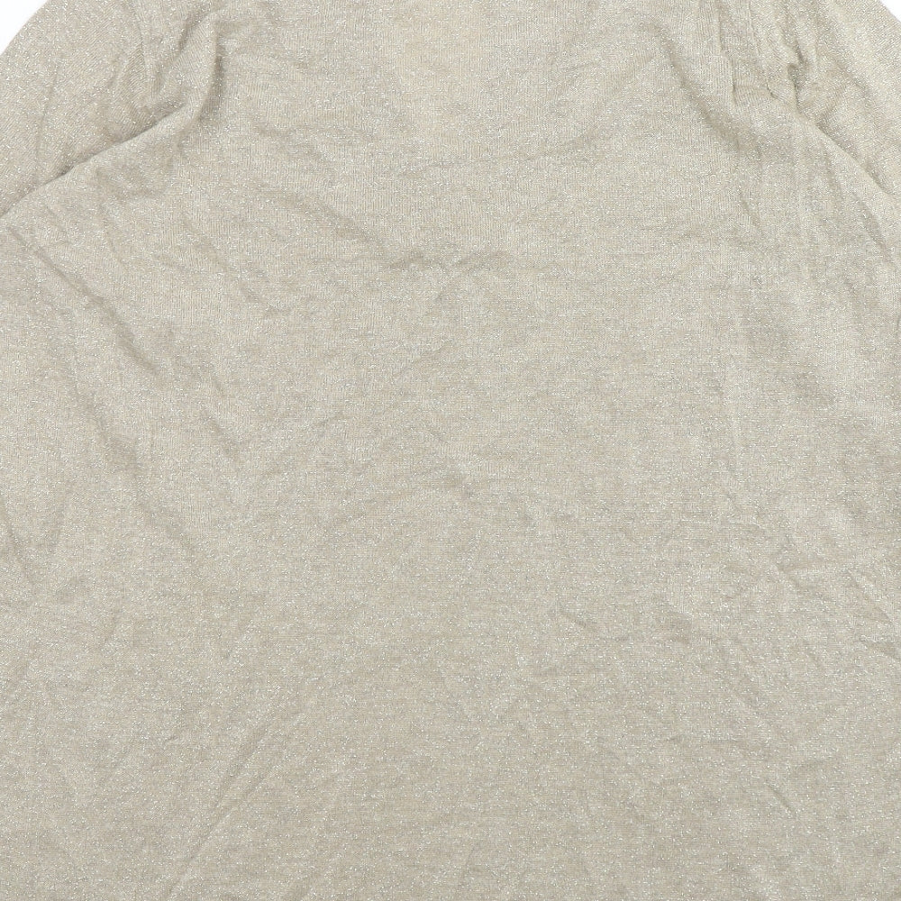 George Womens Gold V-Neck  Viscose Pullover Jumper Size 18