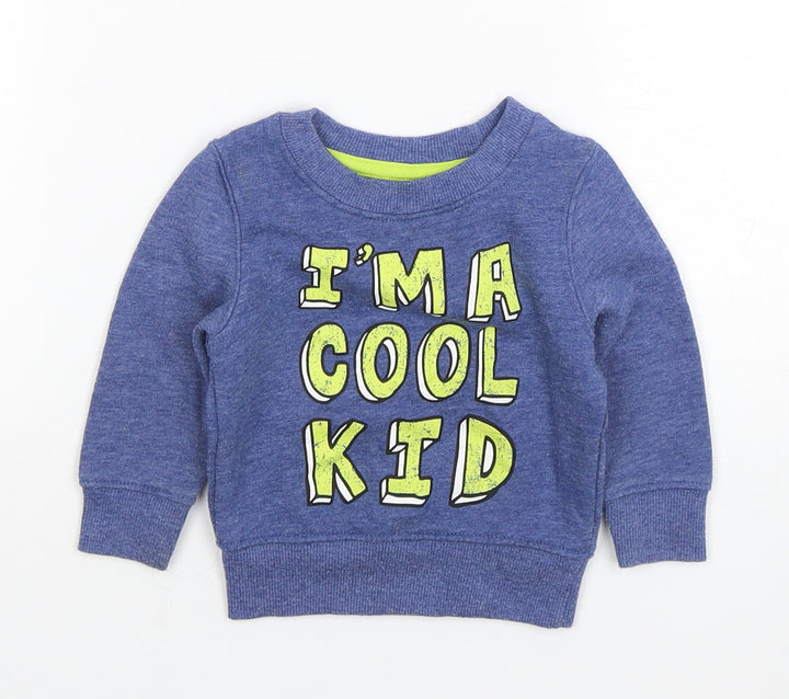 Rebel Boys Black  Polyester Pullover Jumper Size 9-12 Months  Pullover