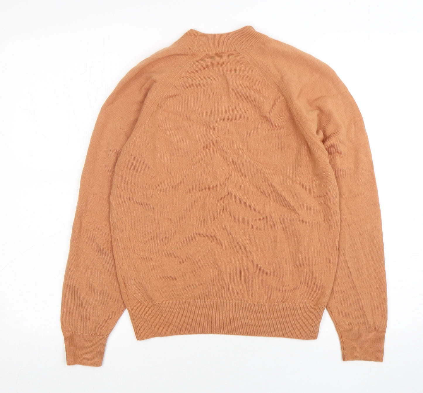 House of Fraser Womens Brown Mock Neck  Wool Pullover Jumper Size 12