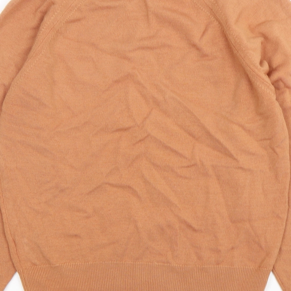 House of Fraser Womens Brown Mock Neck  Wool Pullover Jumper Size 12