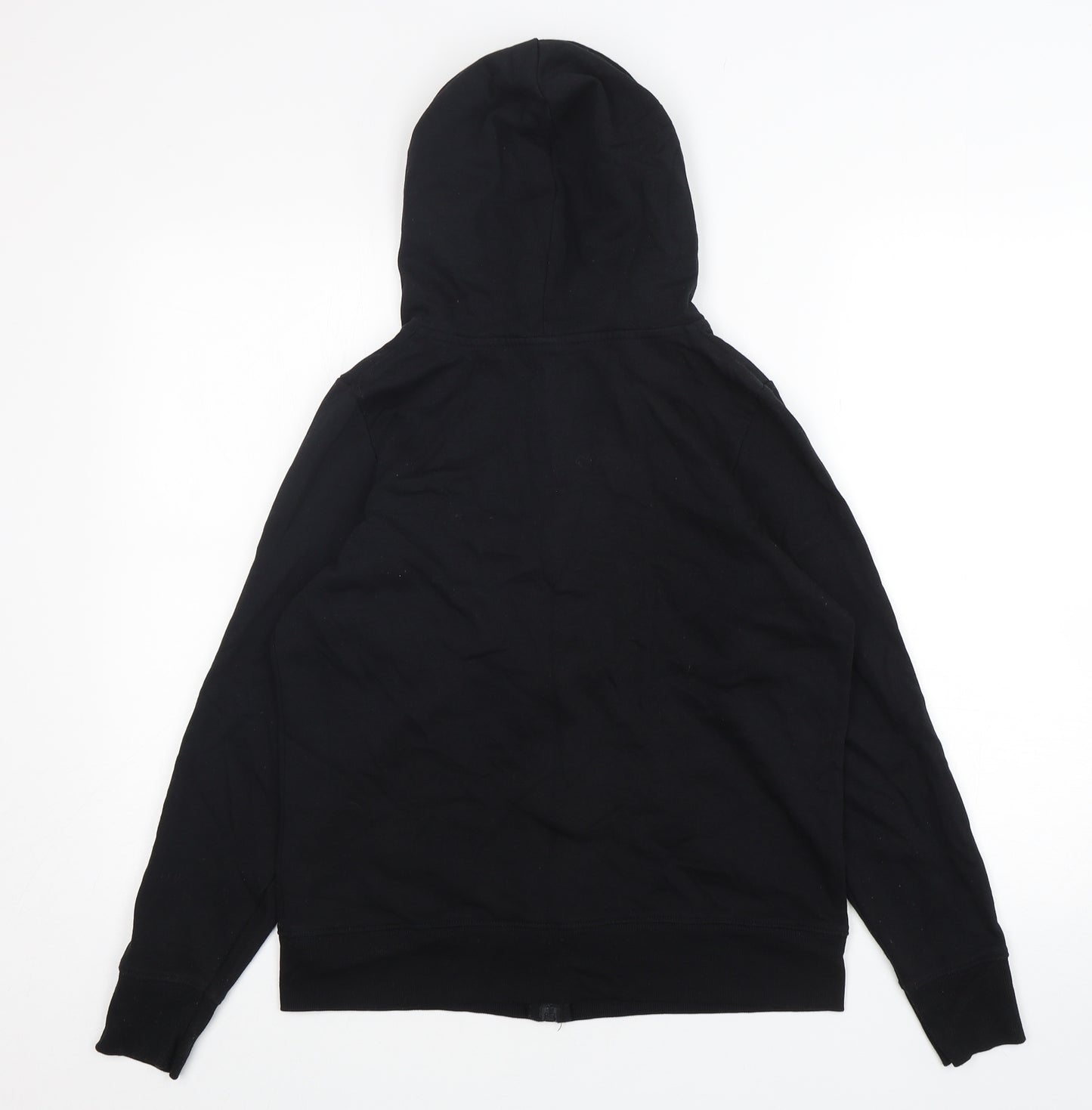Marks and Spencer Womens Black  Cotton Full Zip Hoodie Size 14  Zip