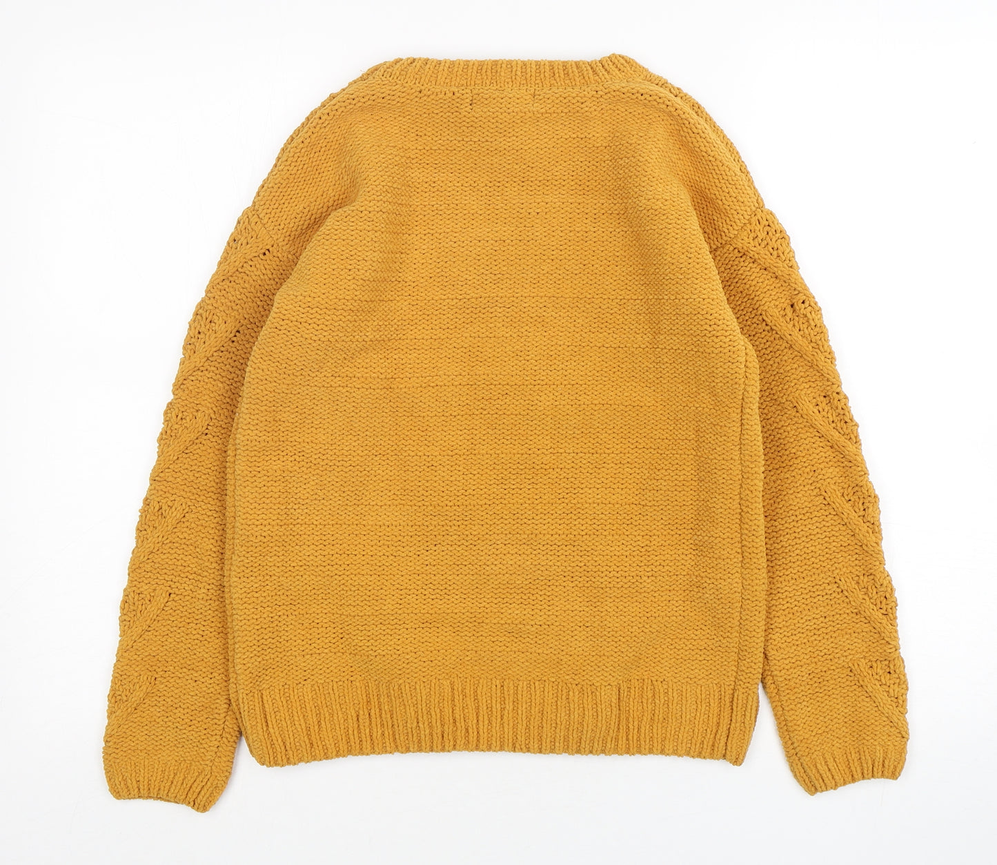 Primark Womens Yellow Round Neck  Polyester Pullover Jumper Size 4